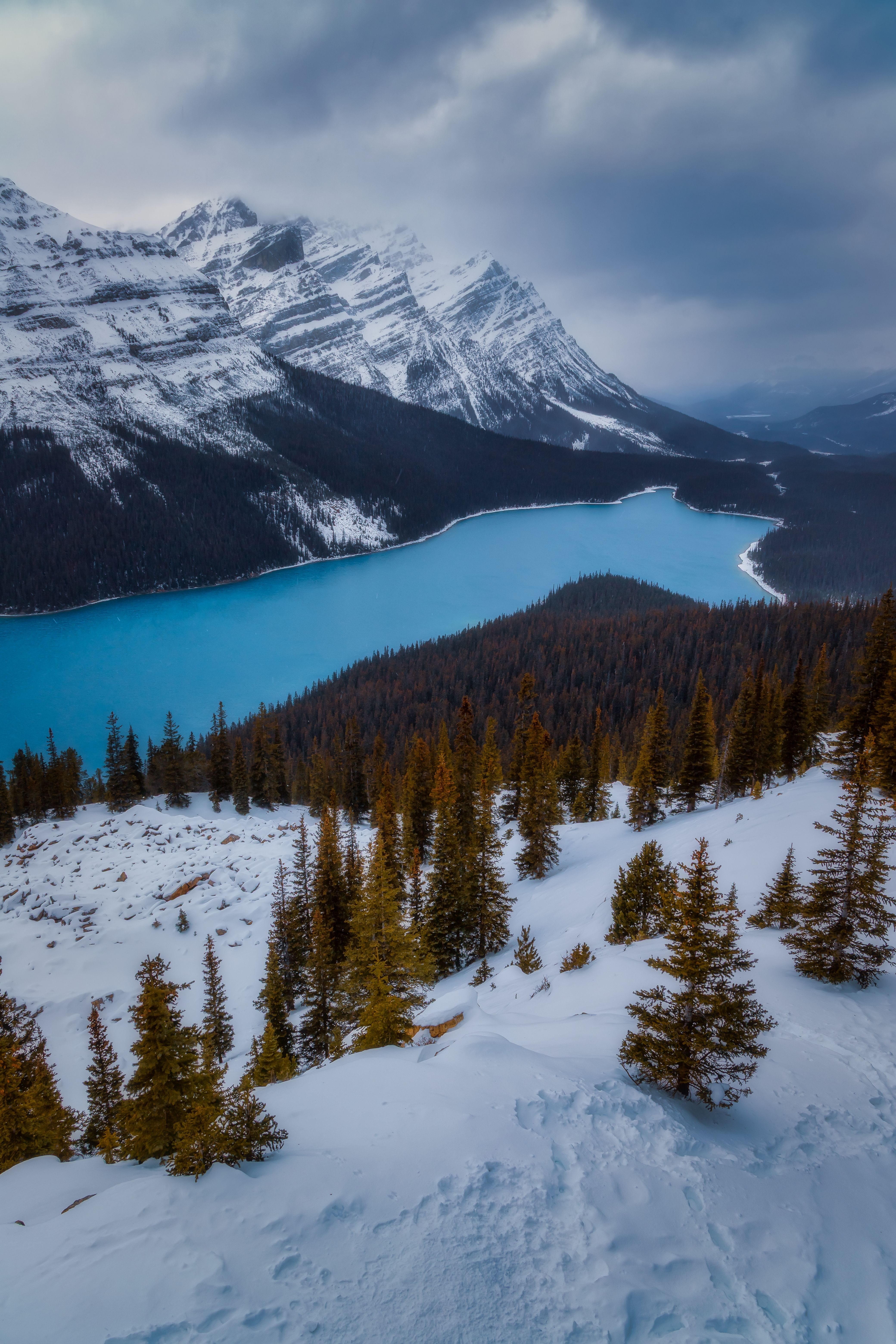 Breathtaking Winter View of Peyto Lake, Banff · Free Stock Photo