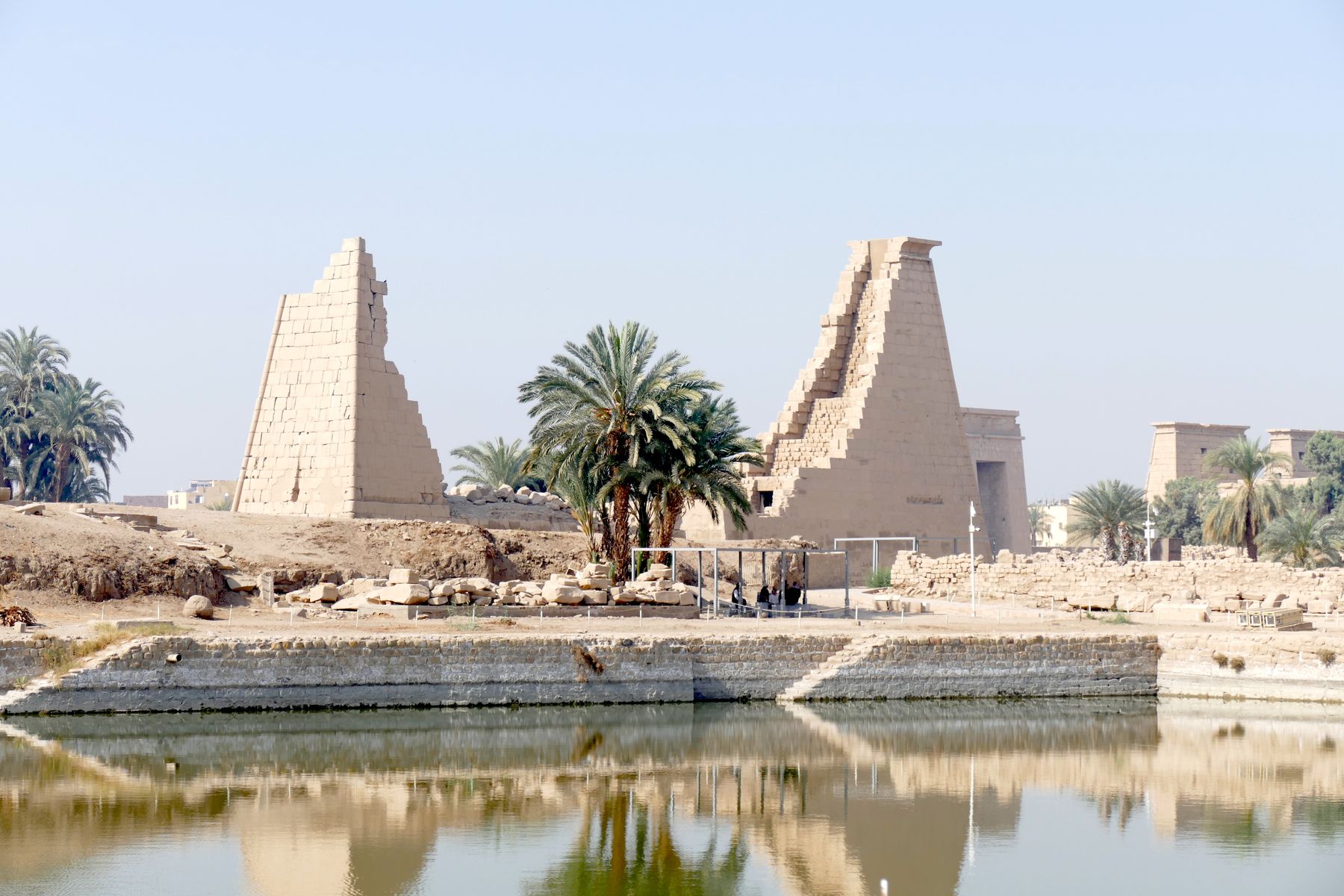 Ancient Egyptian temple beside the Nile River in Luxor Egypt