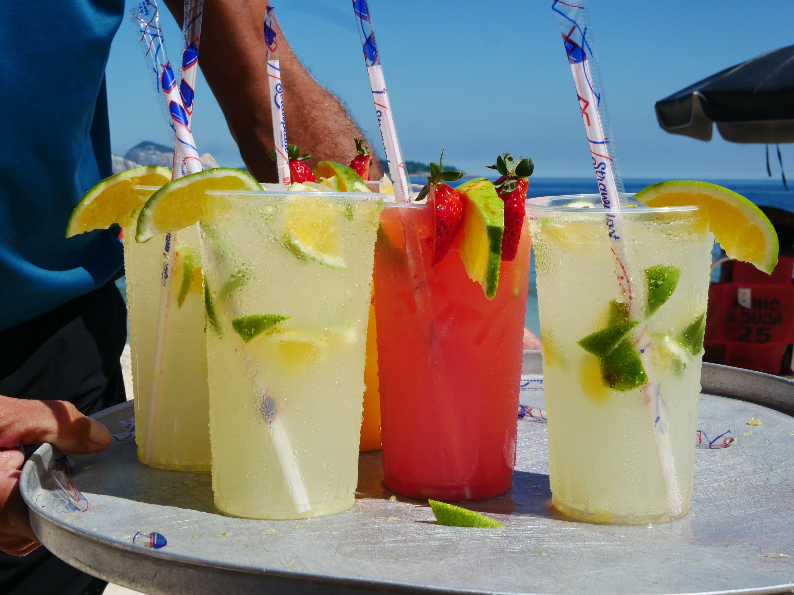 Refreshing Lemonade Beverages on Brazilian Beach · Free Stock Photo