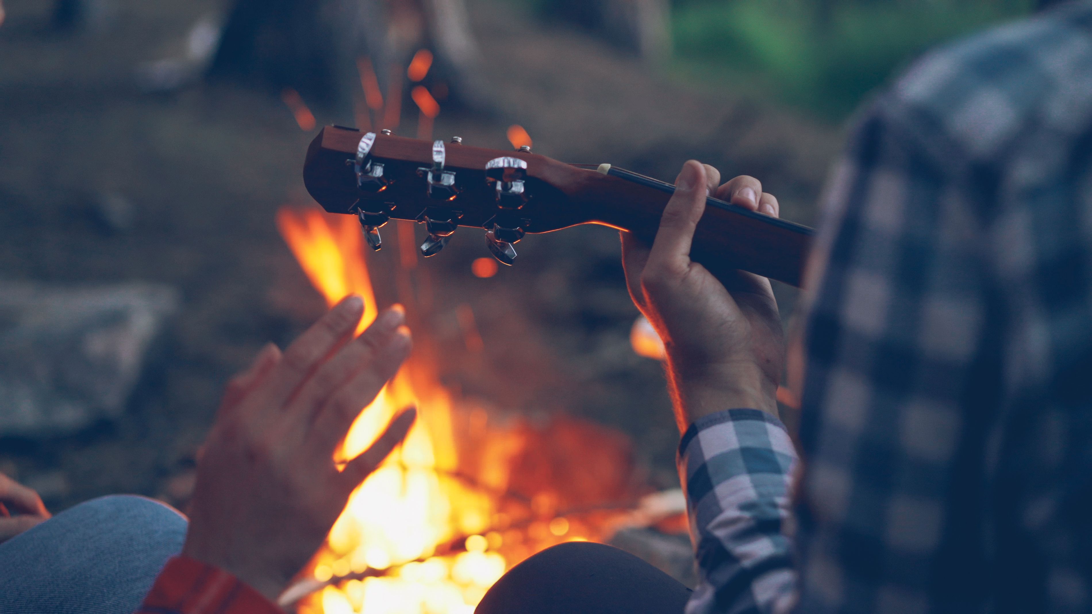 Camping Music: Acoustic Guitar by Campfire · Free Stock Photo