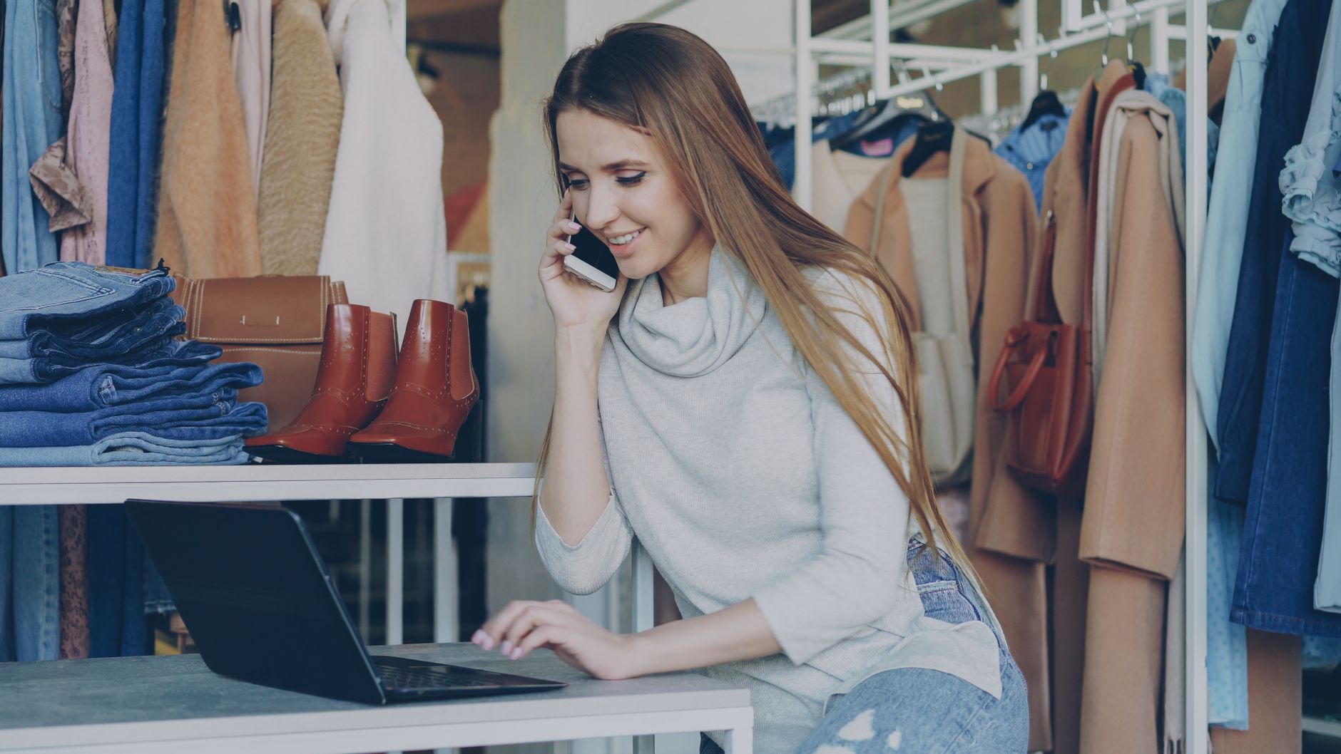 Young professional browsing deals and discounts on their phone