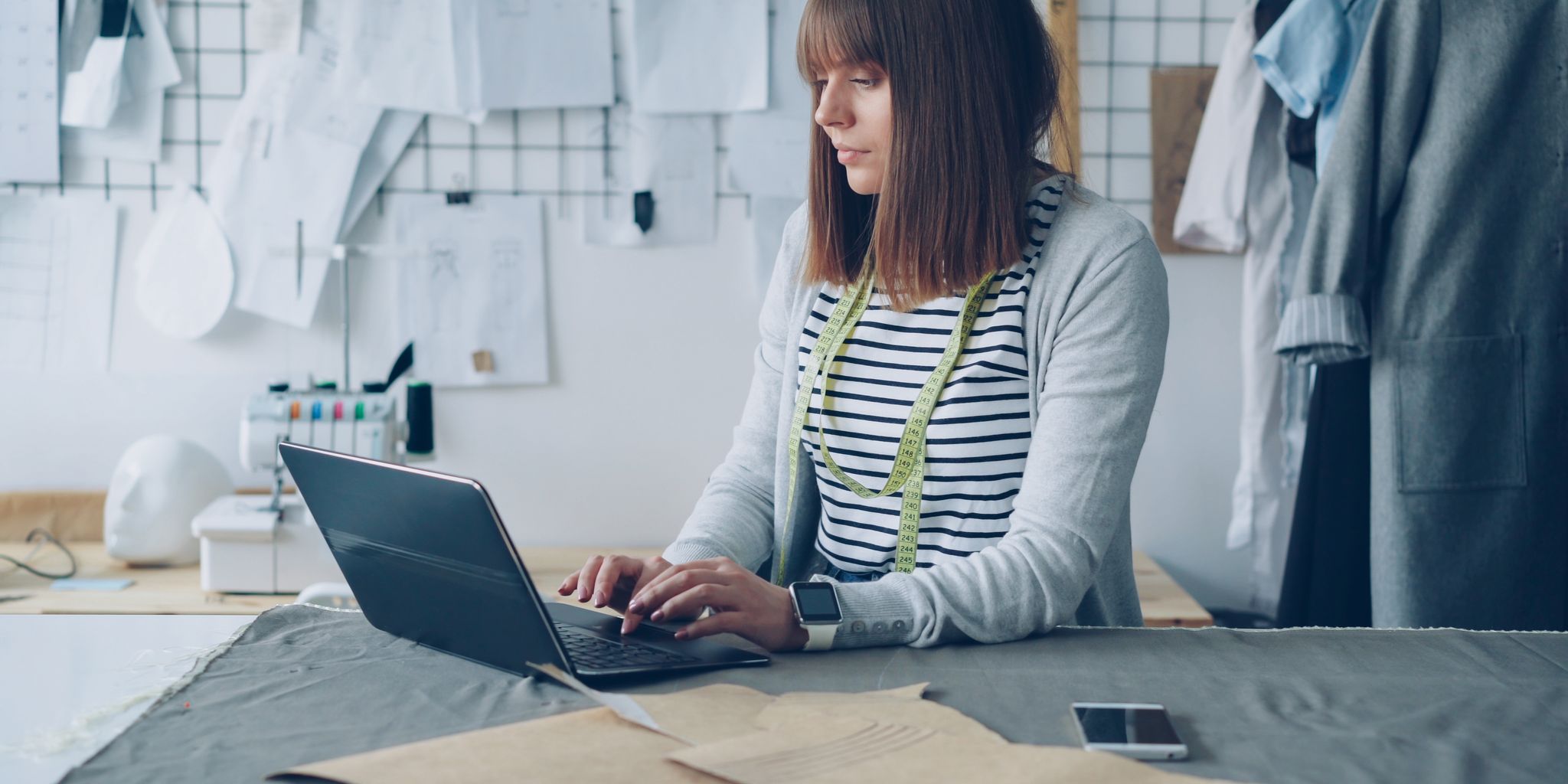 Person working on a laptop