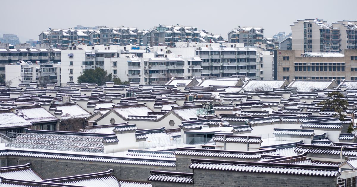 China Structures Rooftops Snow-Covered Traditional Chinese Rooftops · Free Stock Photo