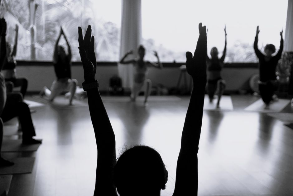 group yoga workshop studio session