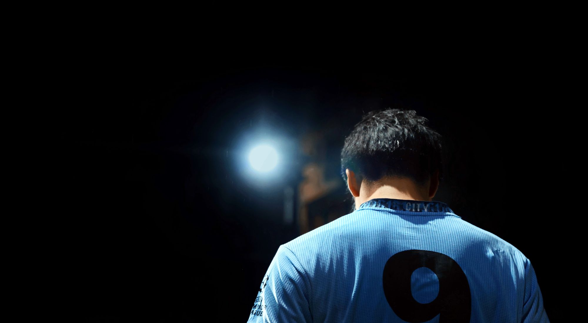 Athlete under the stadium lights