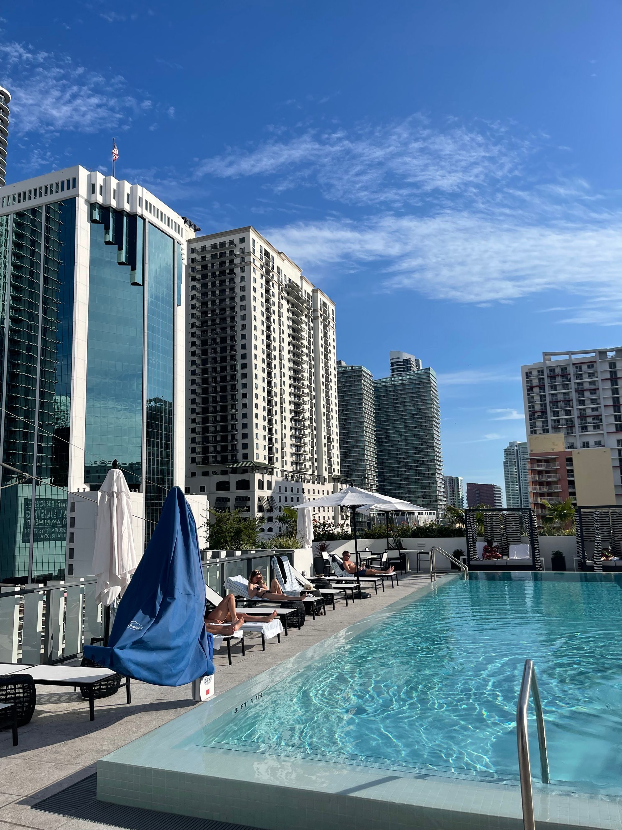 Rooftop terrace overlooking the Miami skyline