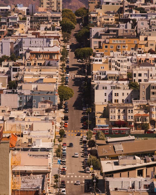 Free Aerial View of City Buildings Stock Photo