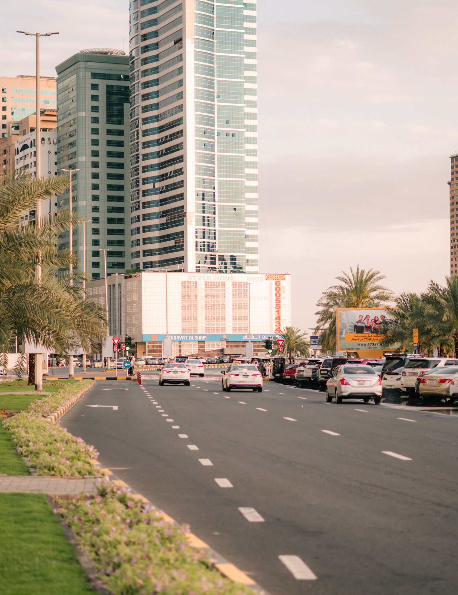 Dubai skyline and roads