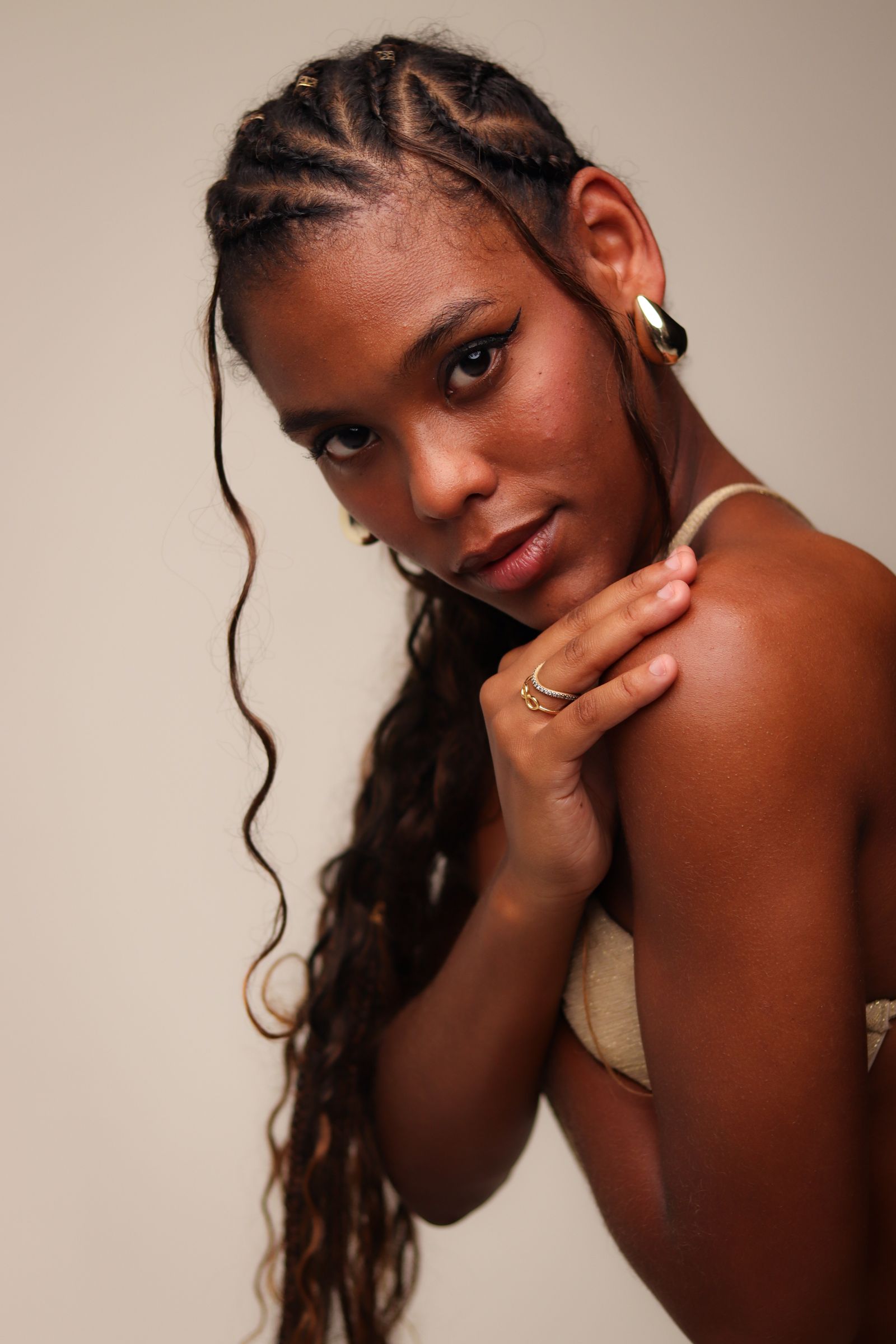 Detailed cornrow braids hairstyle for Tarndrea's Hair Salon