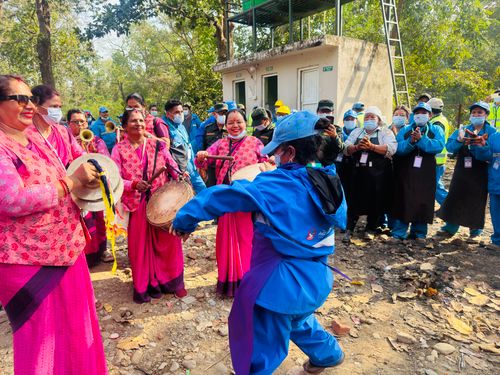 Free Vibrant traditional dance performance in Butwal, Lumbini Province, Nepal, featuring colorful attire and musical instruments. Stock Photo