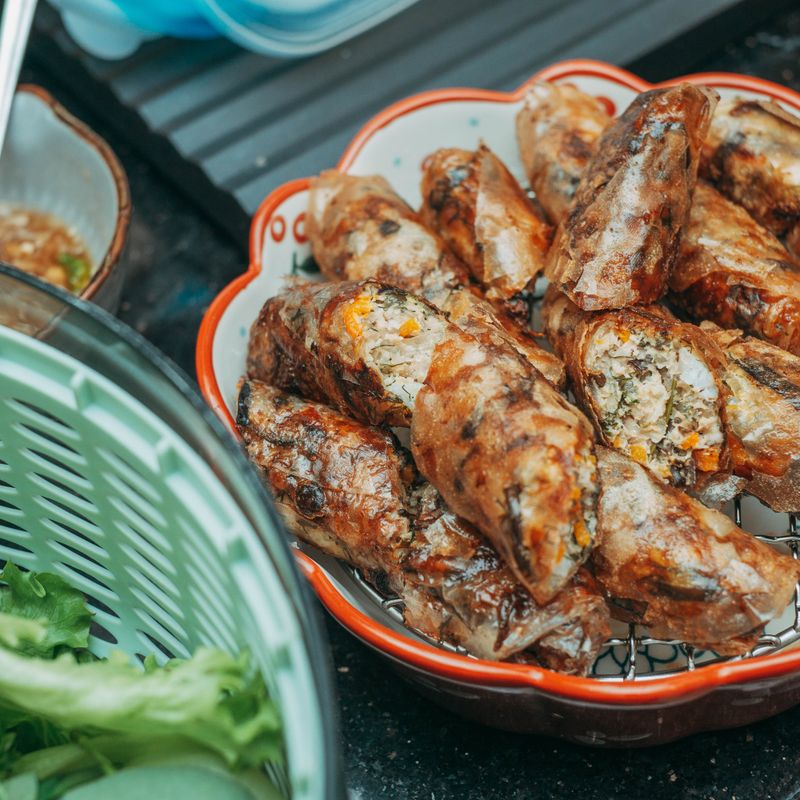 Vietnamese Spring Roll Chicken Burgers