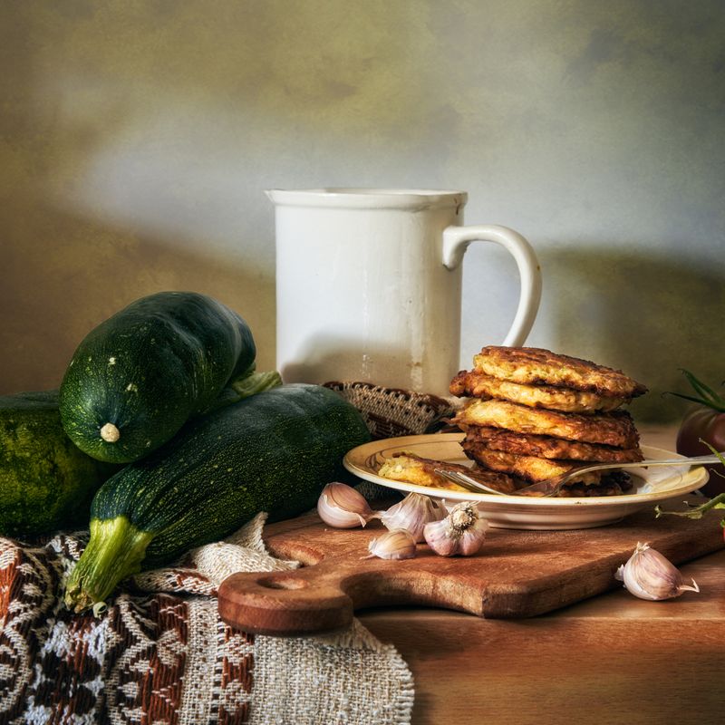 Sourdough Discard Zucchini Herb Pancakes