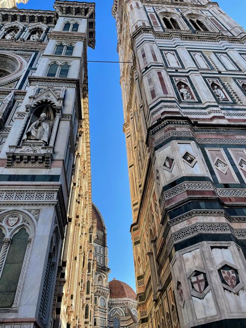 Free Stunning view of Florence Cathedral and Giotto's Campanile, showcasing intricate details and vibrant colors. Stock Photo