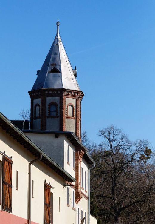 History Building Tower Historic Tower and Building Against Clear Blue Sky · Free Stock Photo