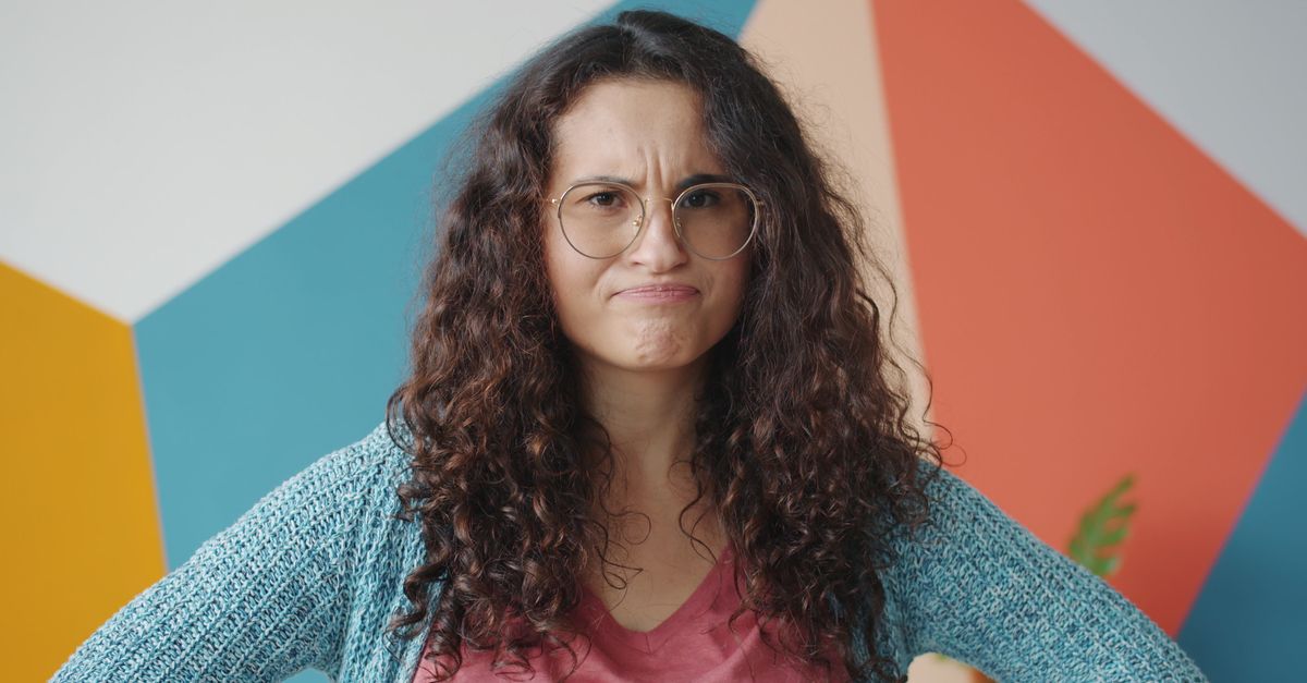 person confidently saying no with a calm expression
