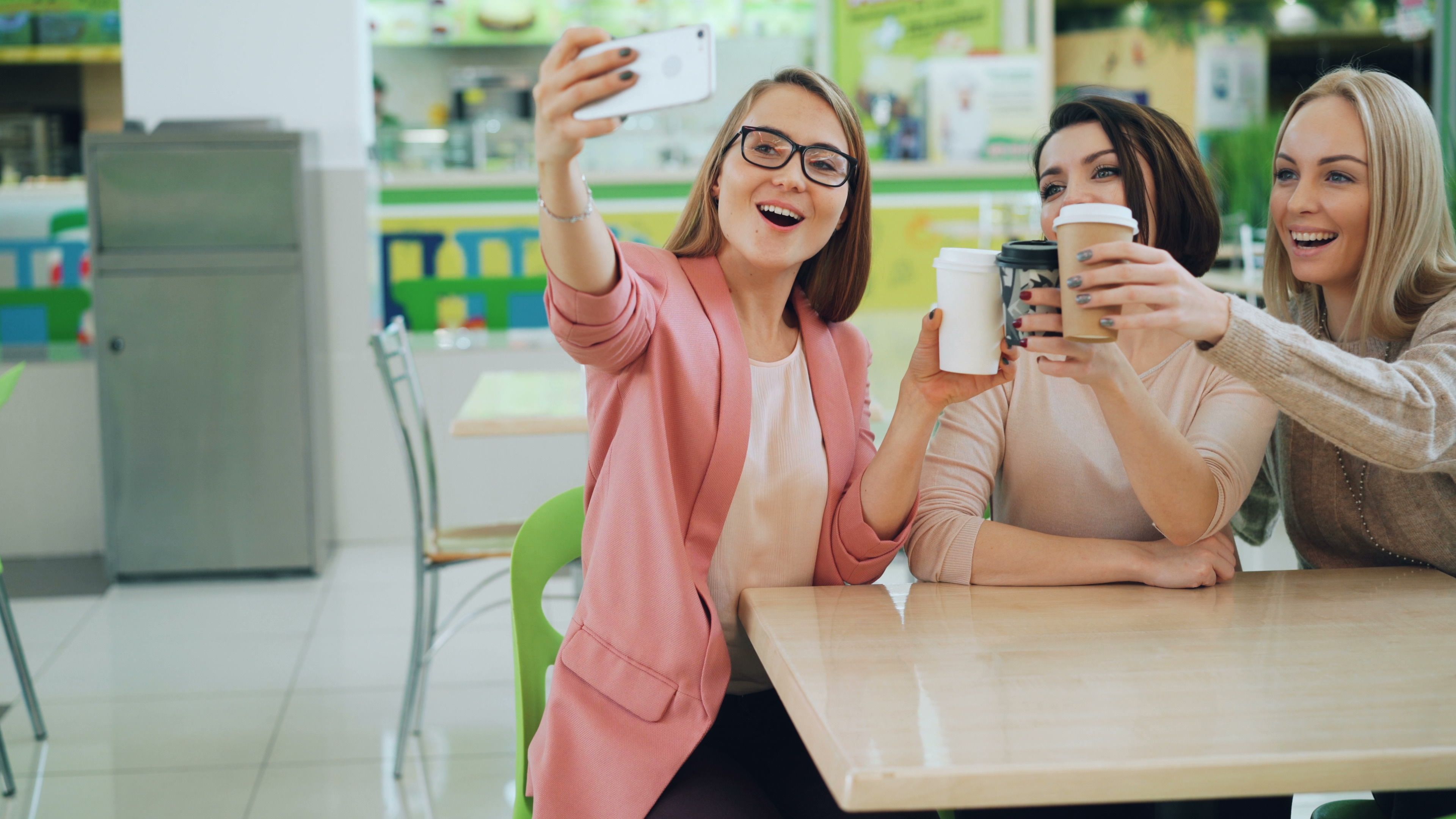 Three Women Taking a Selfie With Coffee Indoors · Free Stock Photo