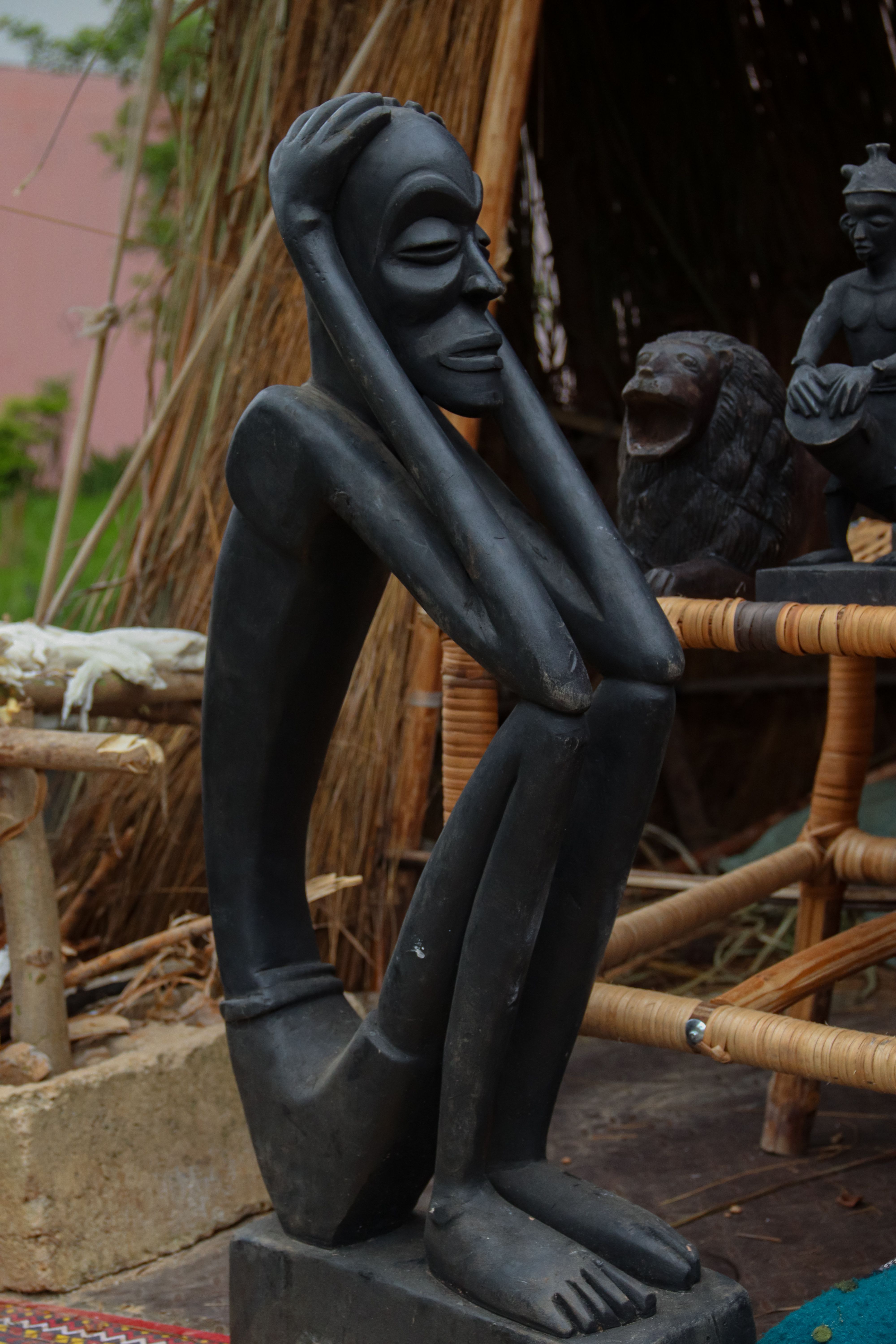 Traditional african sculpture on display, Mozambique