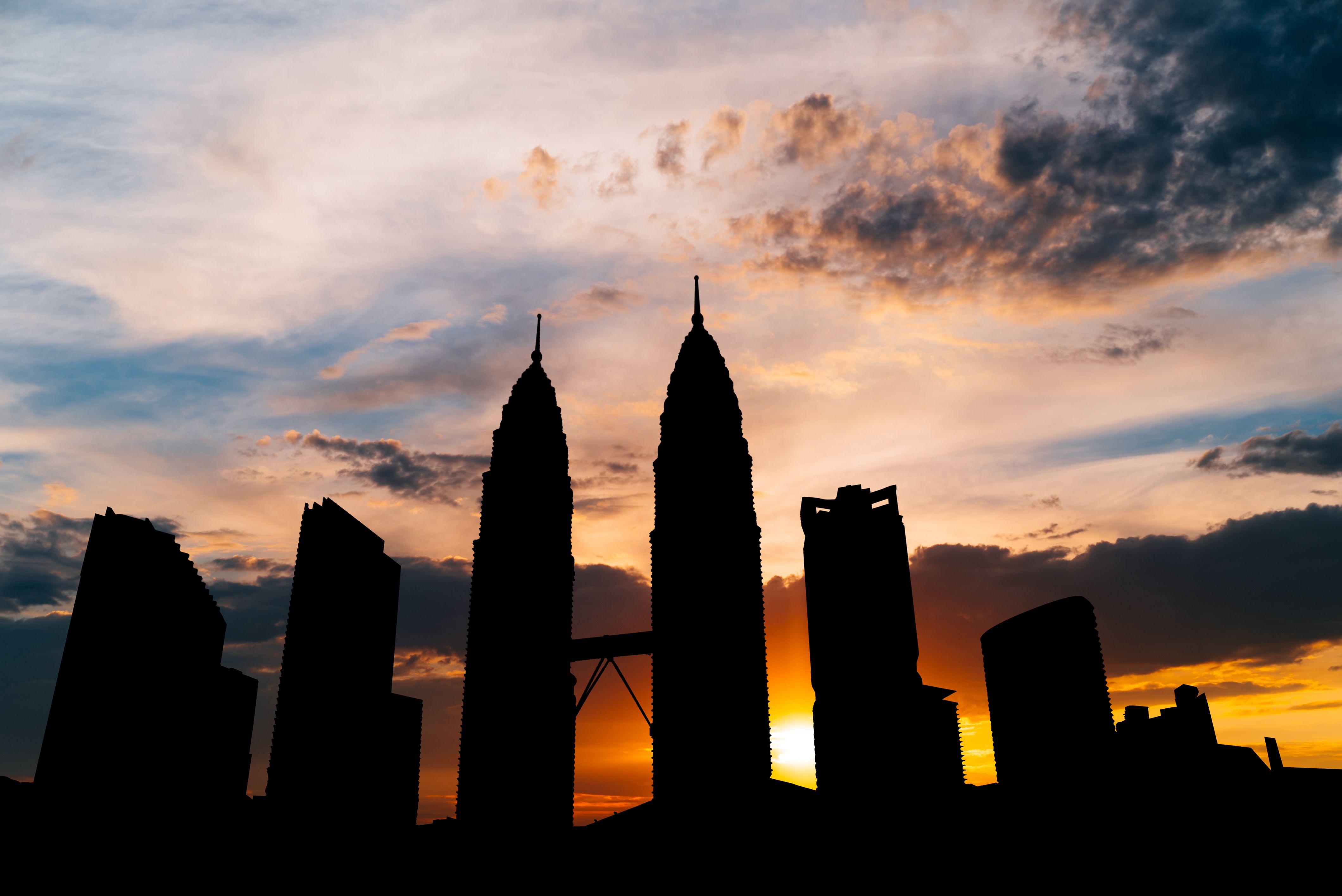 Skyline de Kuala Lumpur au coucher du soleil