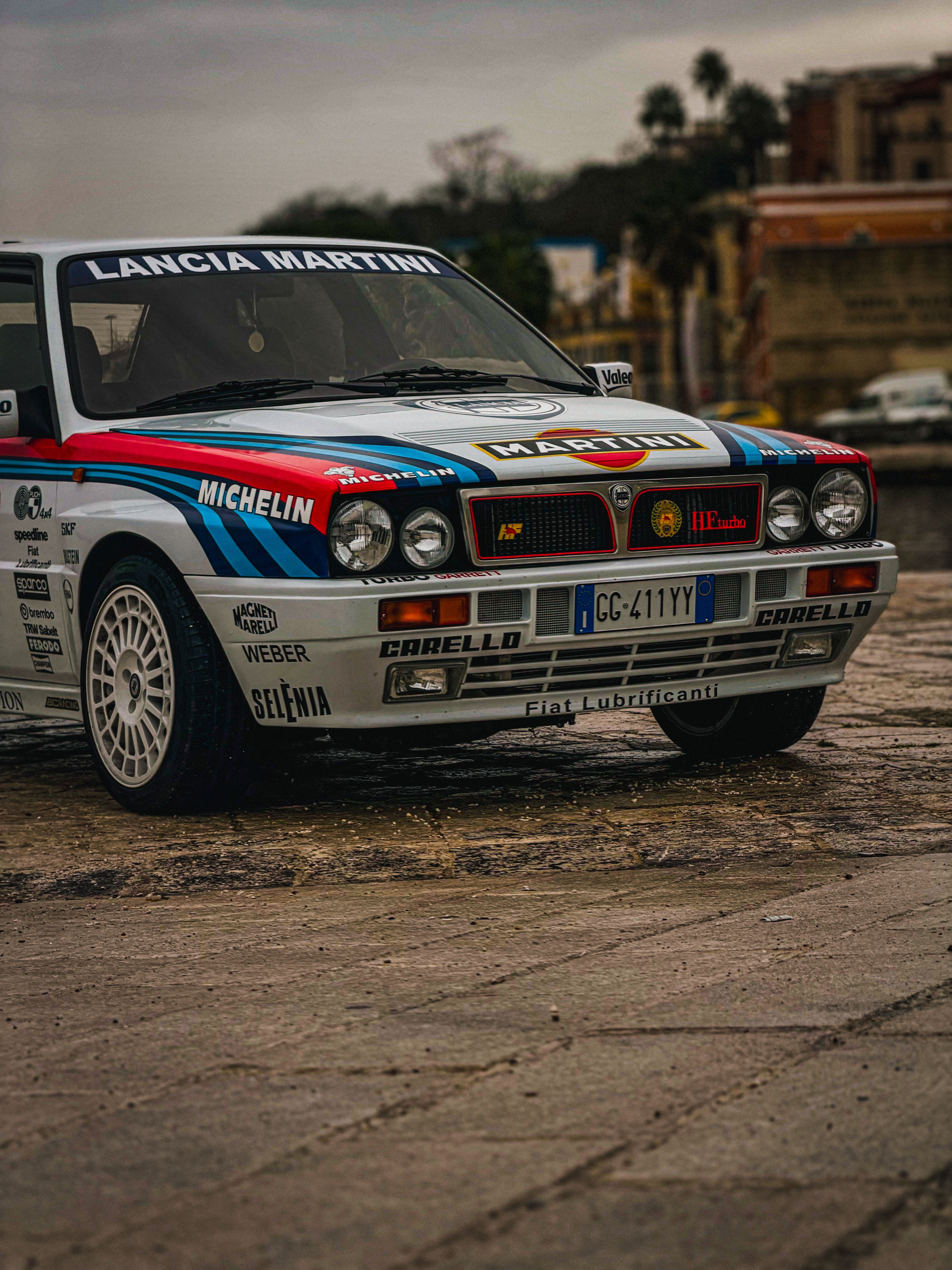 Classic Lancia Martini Rally Car in Urban Setting · Free Stock Photo