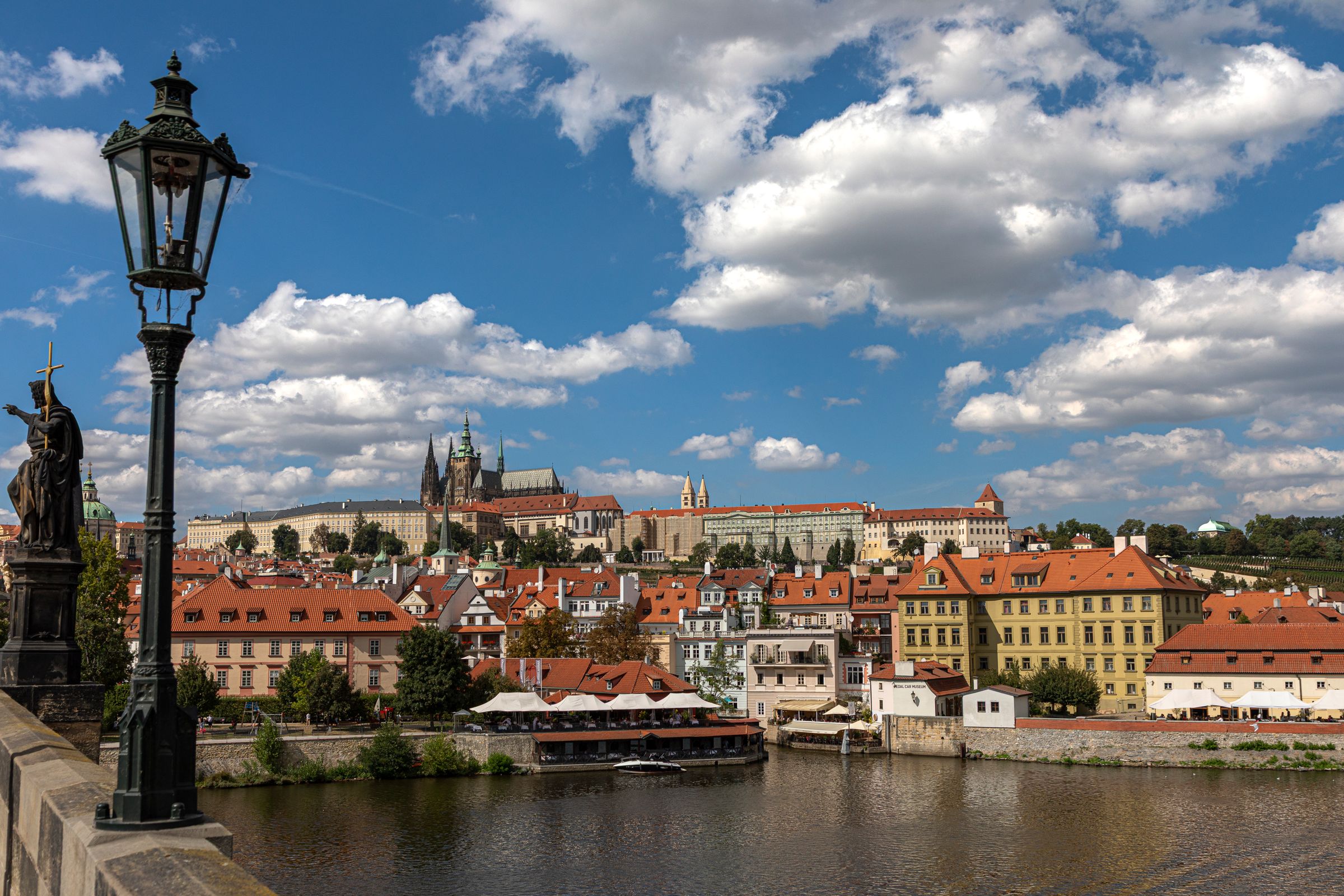 Prague Castle and Vltava River viewed from Charles Bridge