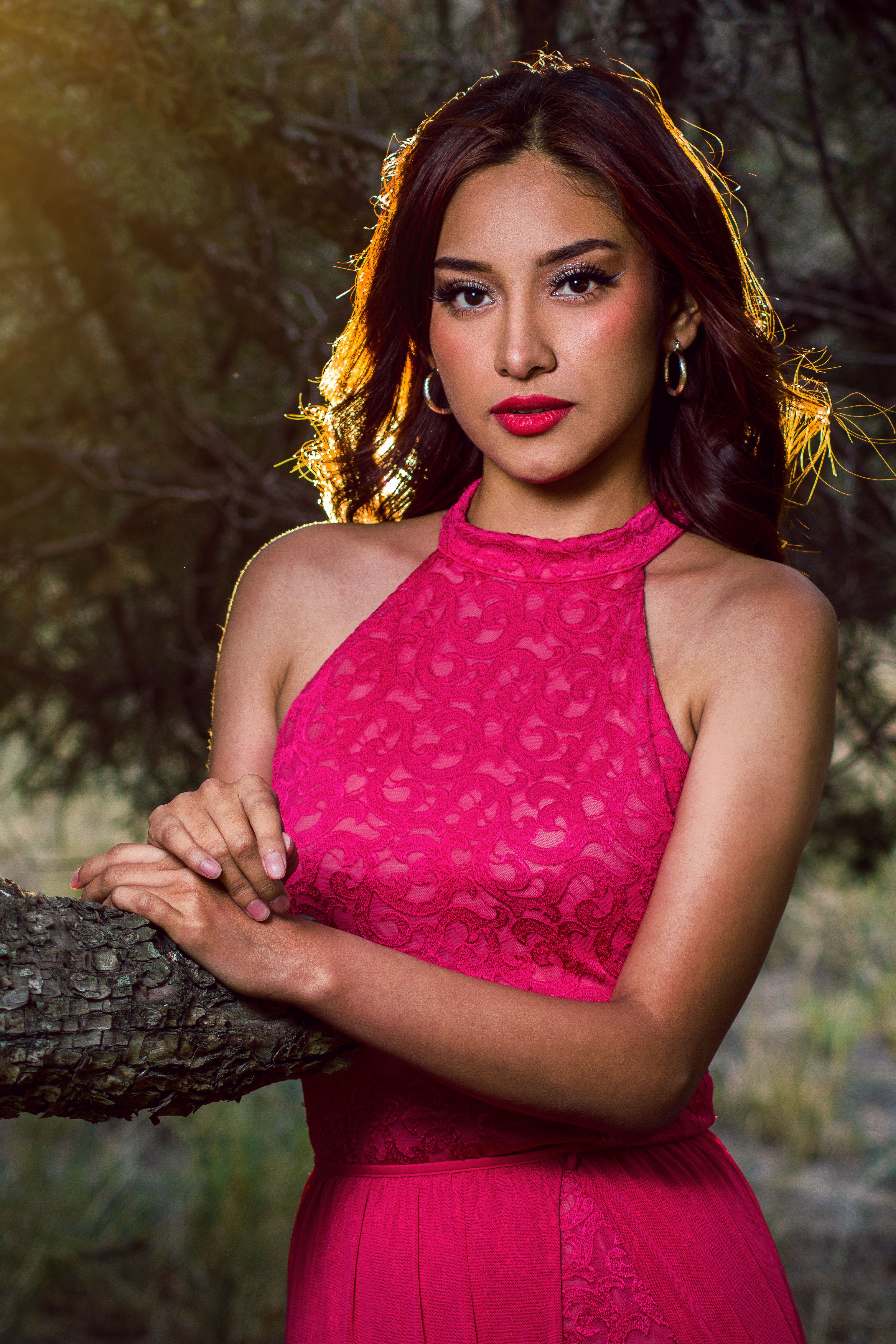 Elegant Portrait of Woman in Red Dress Outdoors · Free Stock Photo