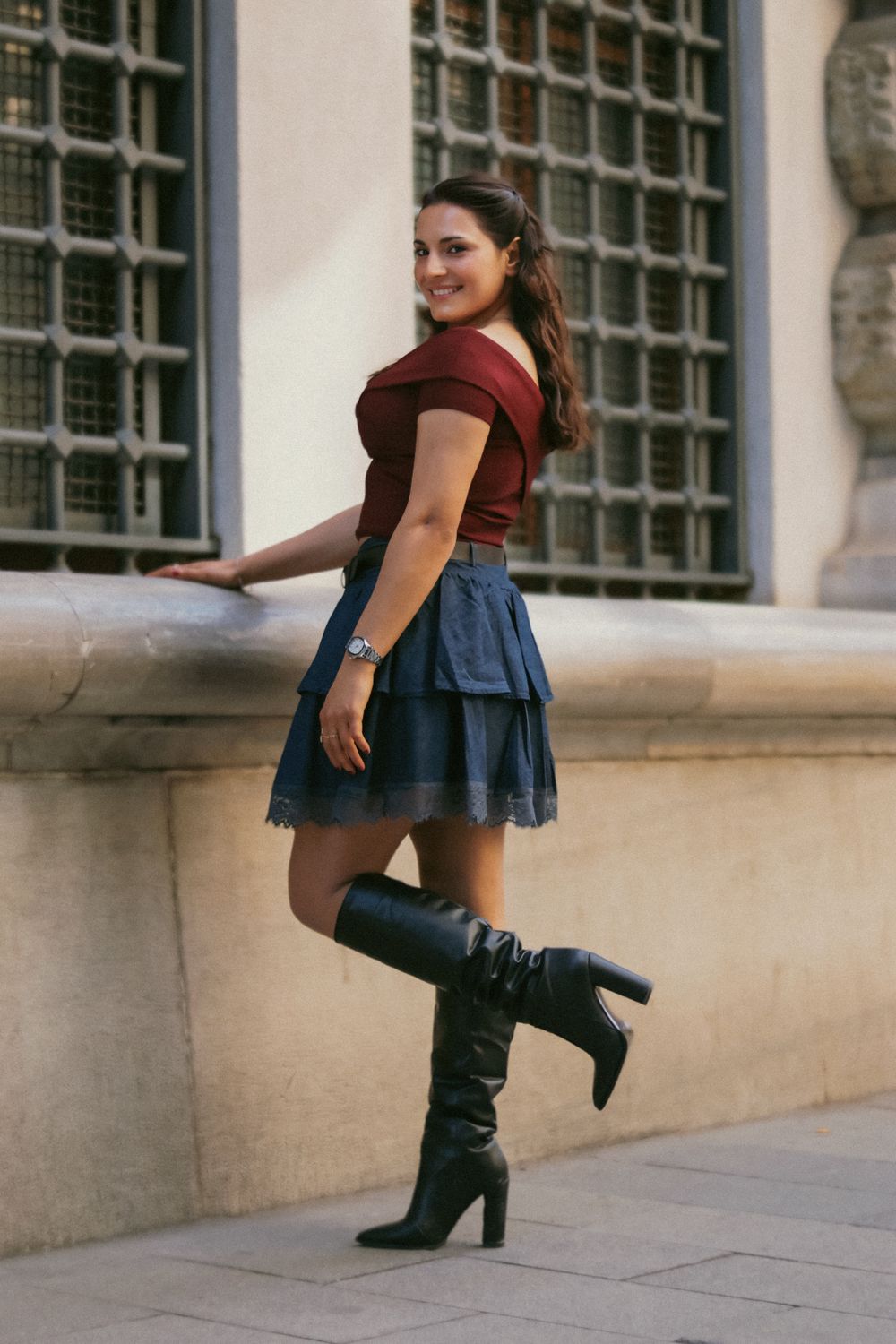Stylish Woman Posing in Urban Street Setting · Free Stock Photo