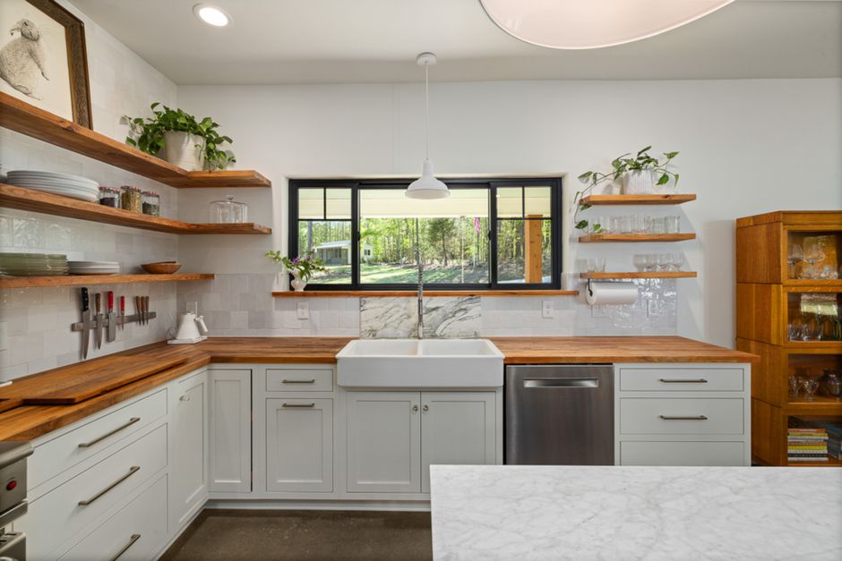 farmhouse sink installation in a modern kitchen farmhouse sink installation in a modern kitchen
