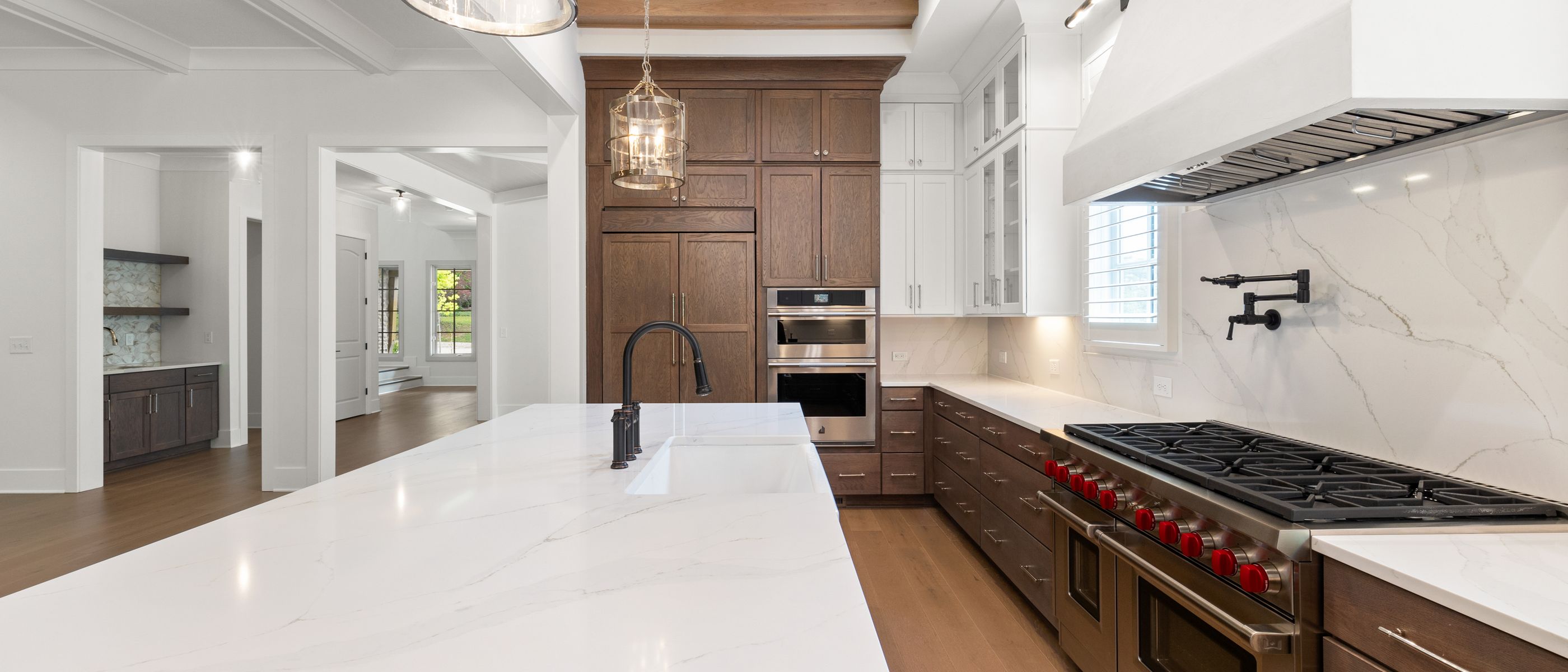 Kitchen Spraying in De Beauvoir Town — careful masking before painting begins