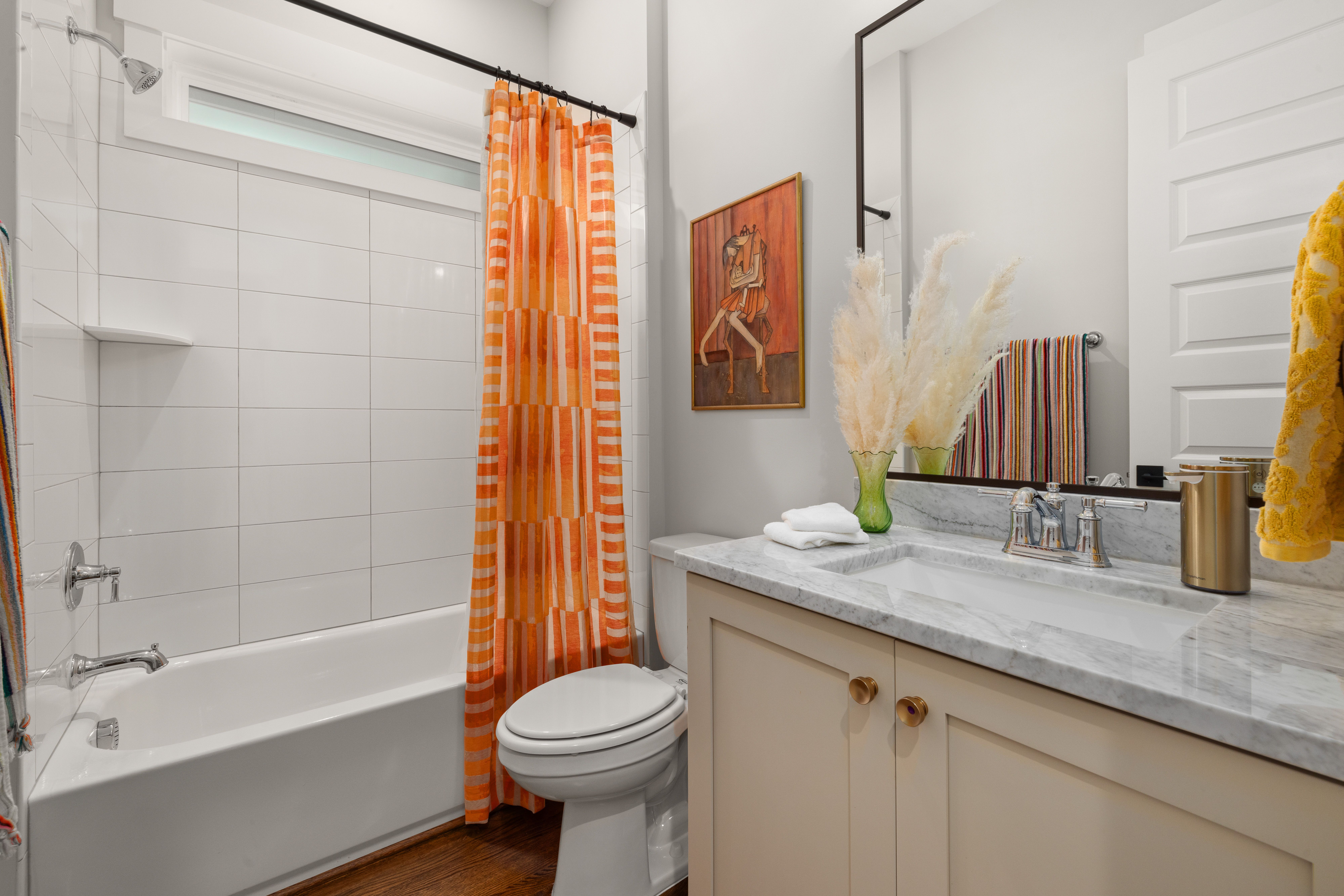Modern Austin bathroom interior featuring local design elements with natural wood and sleek fixtures by Curtis Adams