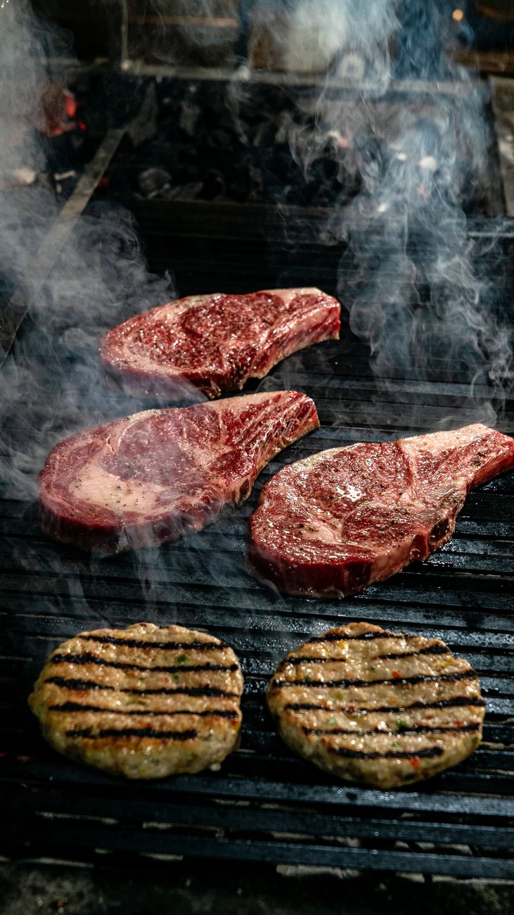 Premium burger and charcoal BBQ platter at Coffee Club