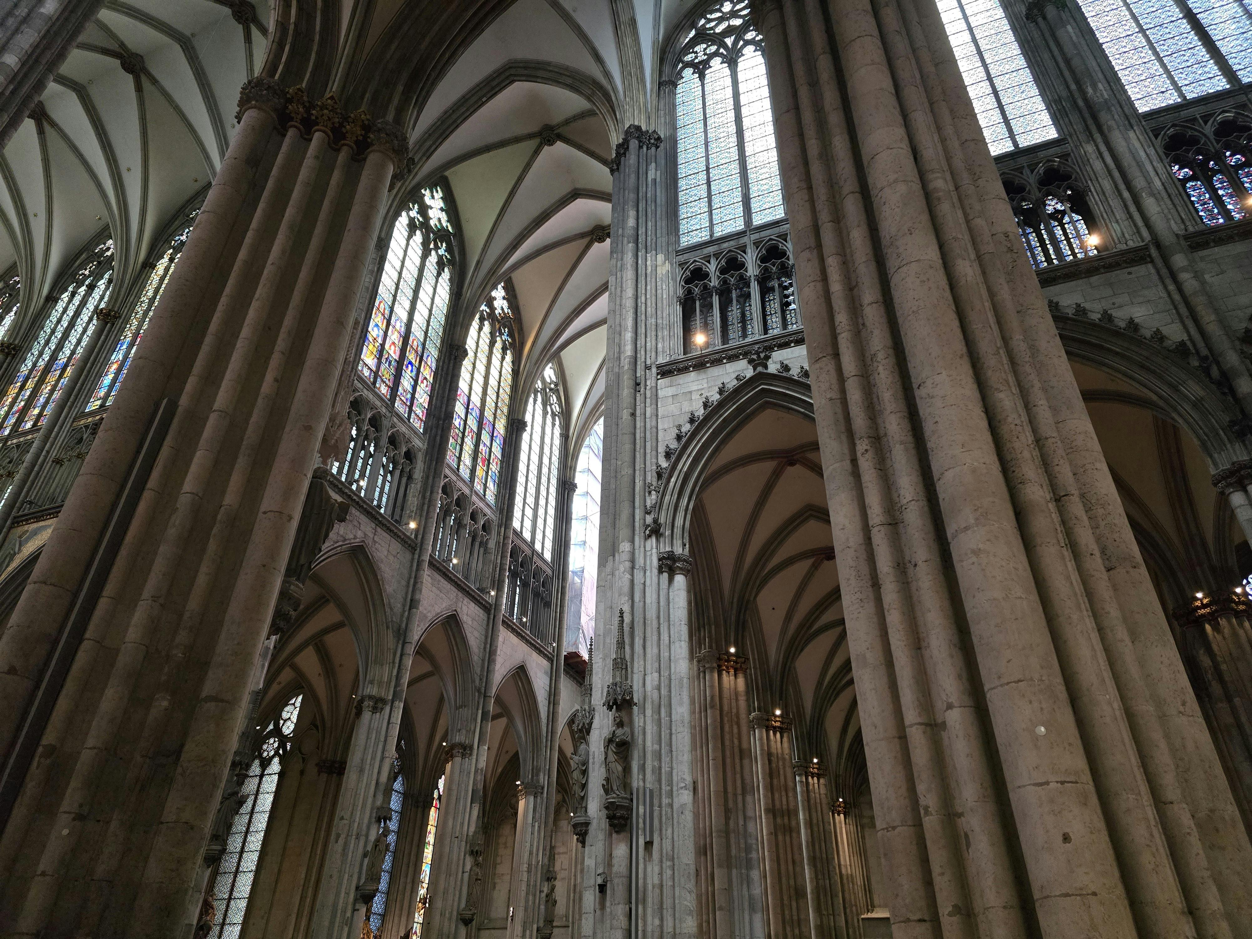 Cologne Cathedral gothic interior with stained glass