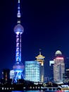 上海浦东天际线的照明特色东方明珠塔令人叹为观止