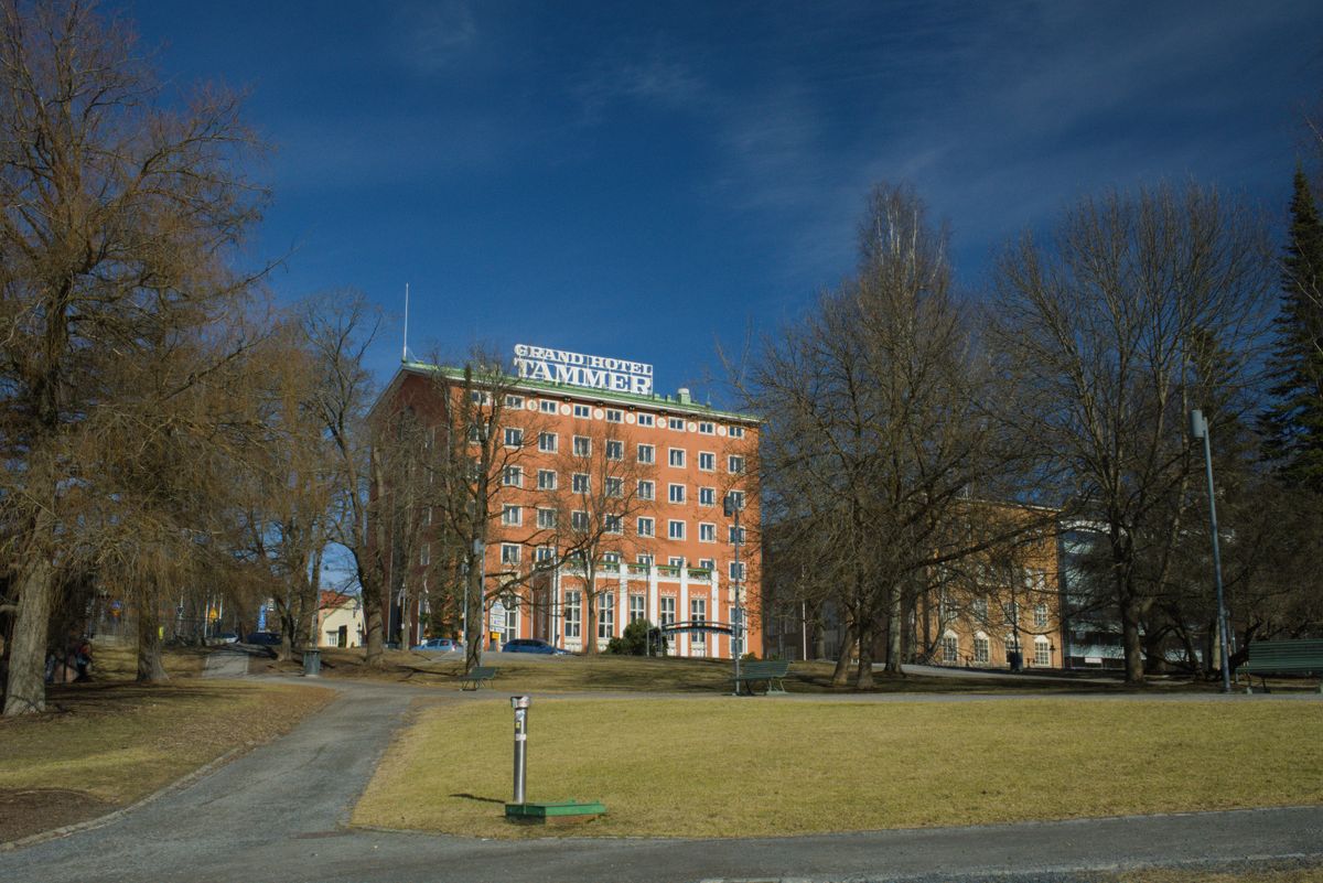 Red brick mills along the Tammerkoski rapids