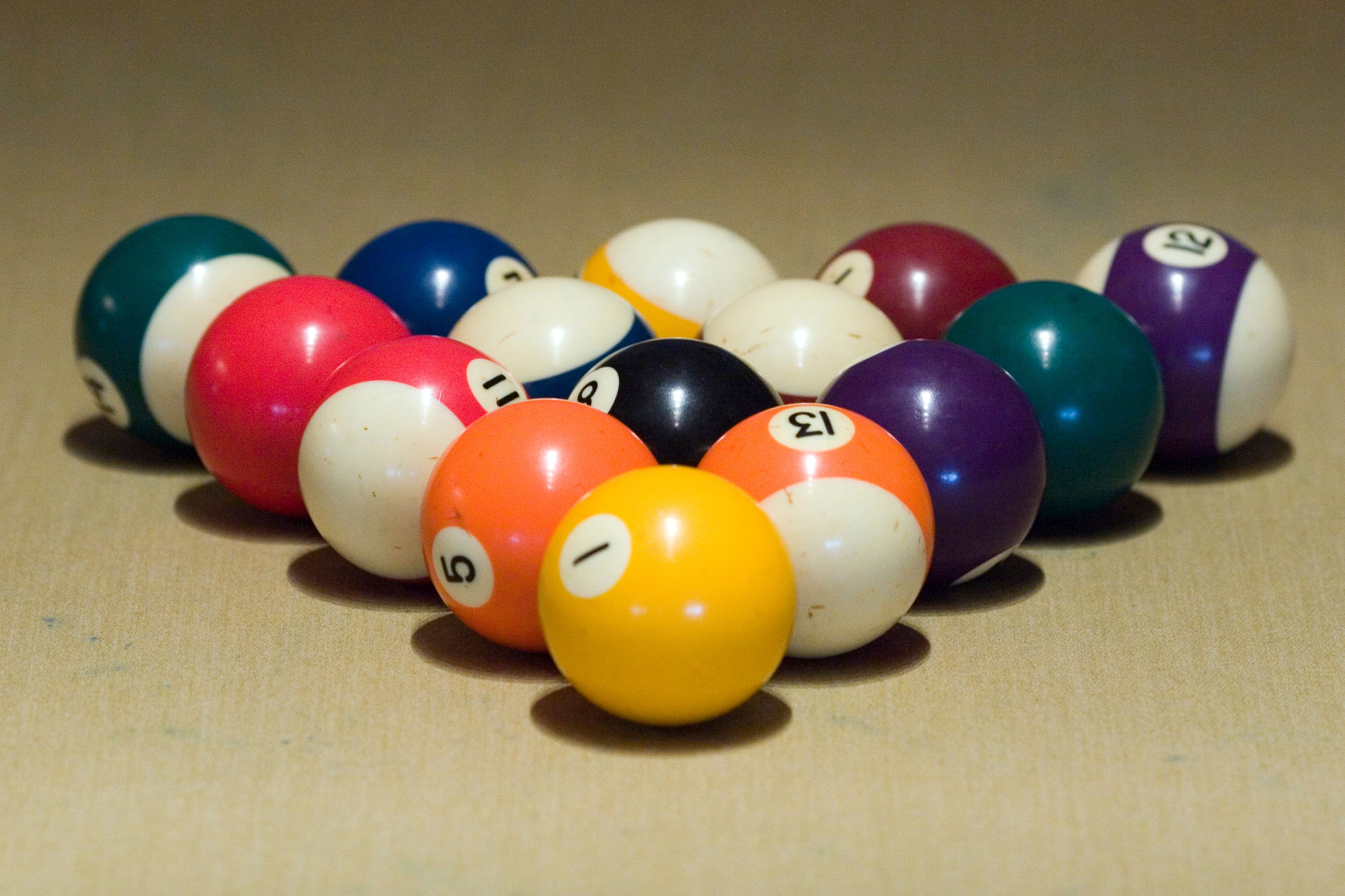 Colorful Billiard Balls Arranged on Table · Free Stock Photo
