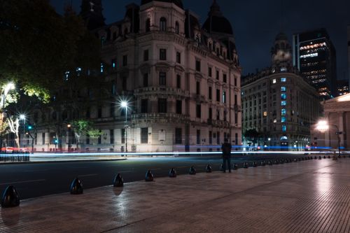 Free Long exposure night scene of historic architecture in Buenos Aires, Argentina. Stock Photo