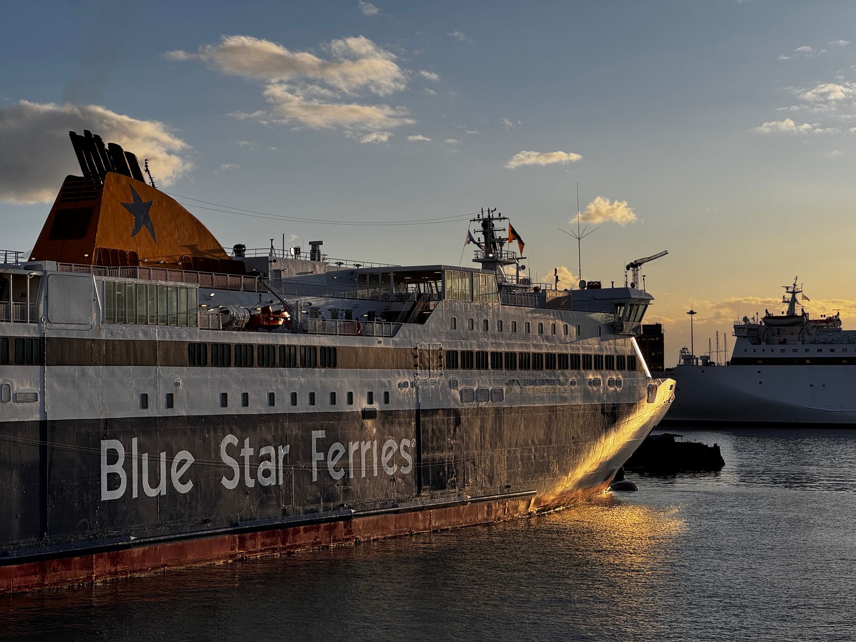 Blue Star ferry sailing across the Aegean Sea