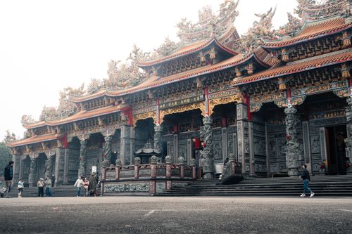 Free Beautiful traditional temple architecture with intricate detailing in New Taipei City, Taiwan. Stock Photo