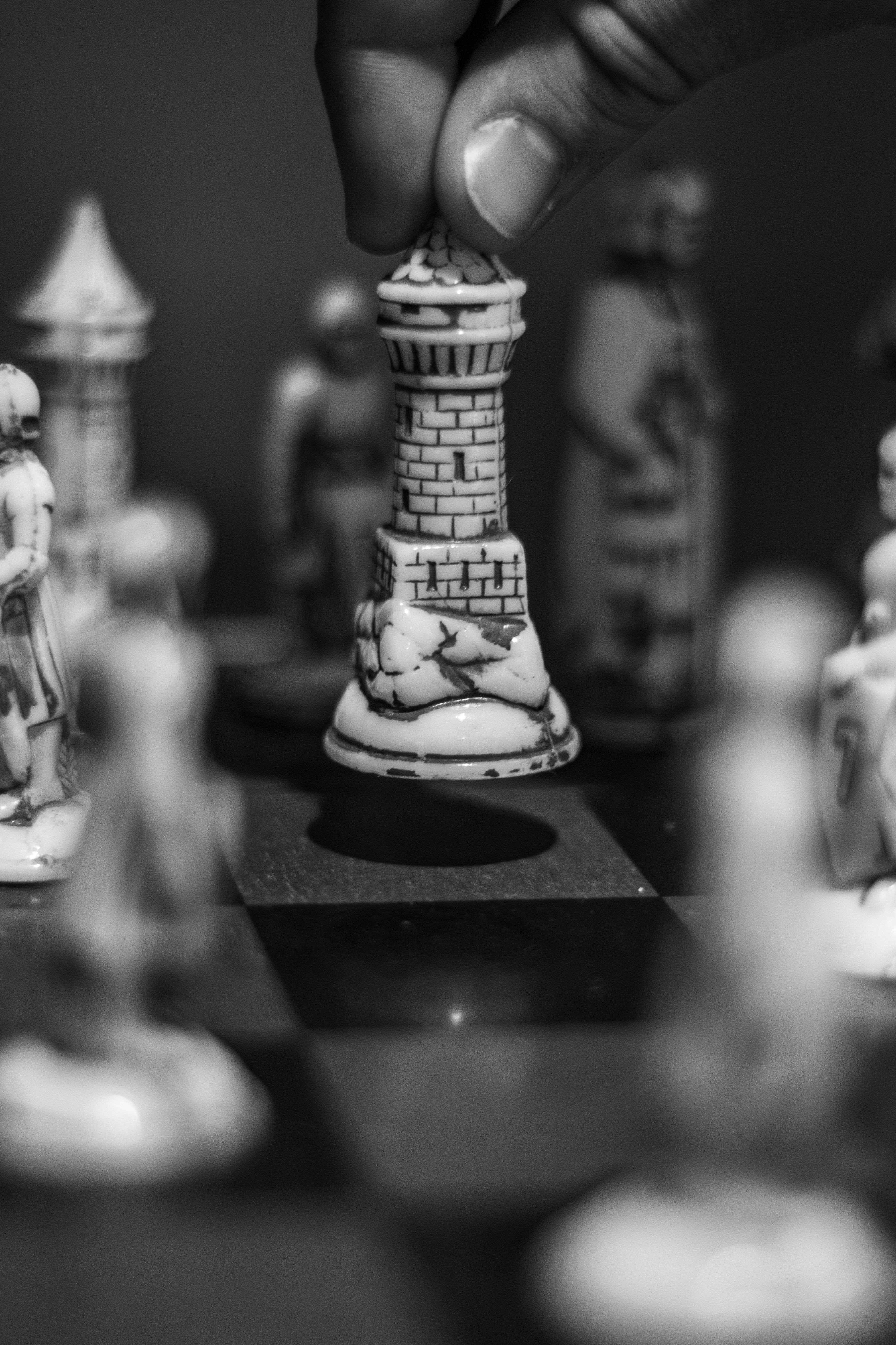 Black and White image of wooden chess pieces by OGphoto  Cool wallpapers  black and white, Black and white picture wall, Black and white photo wall