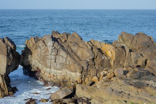 Free Rocky coastal landscape with ocean view in Monterey, California. Perfect for nature lovers. Stock Photo