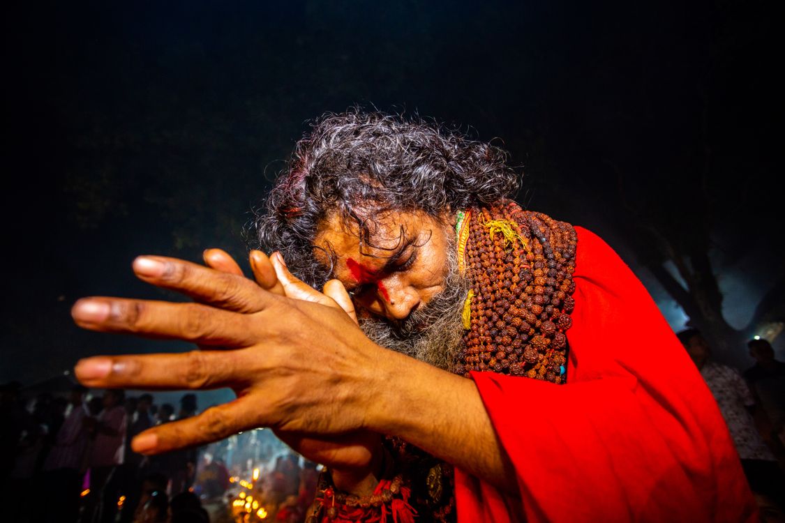Midnite Man Ritual Spiritual Man Meditating at Night Ceremony · Free Stock Photo