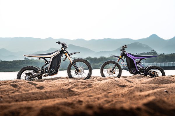 Two Sur-Ron electric dirt bikes ready to ride