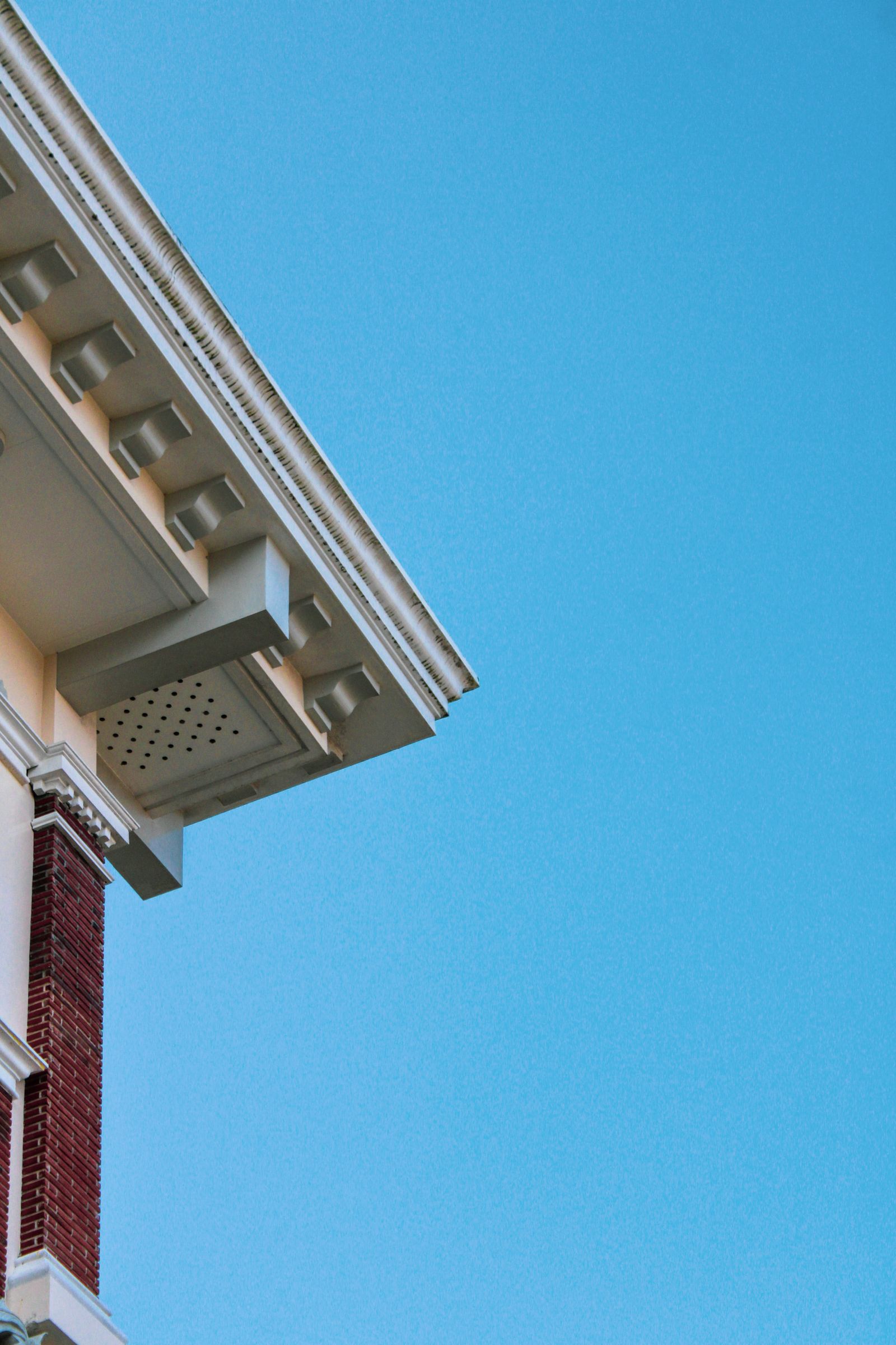 Architectural facade with sky