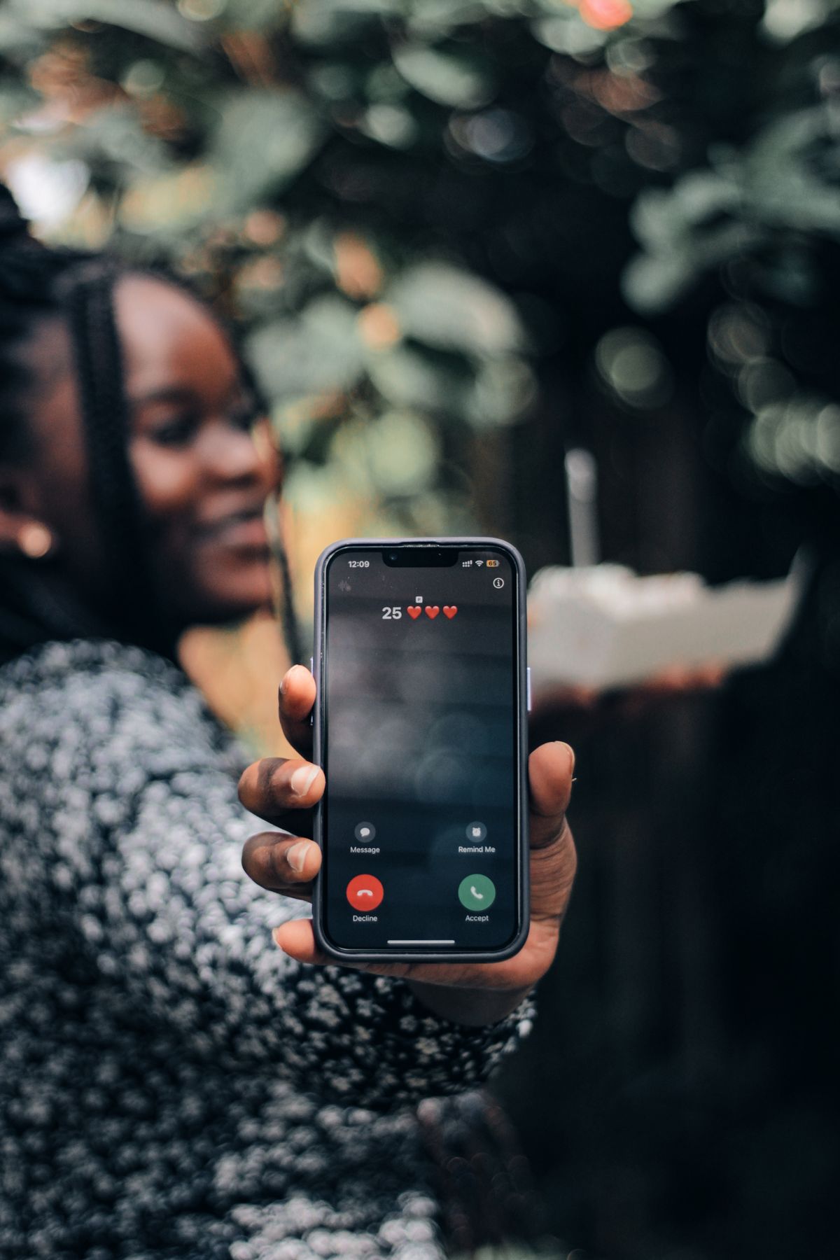 Person checking smartphone notification promptly for application updates