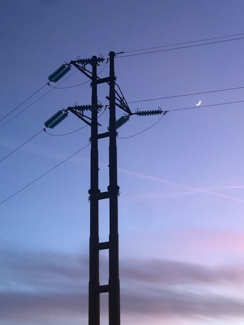 Black Electric Post Under Blue Sky