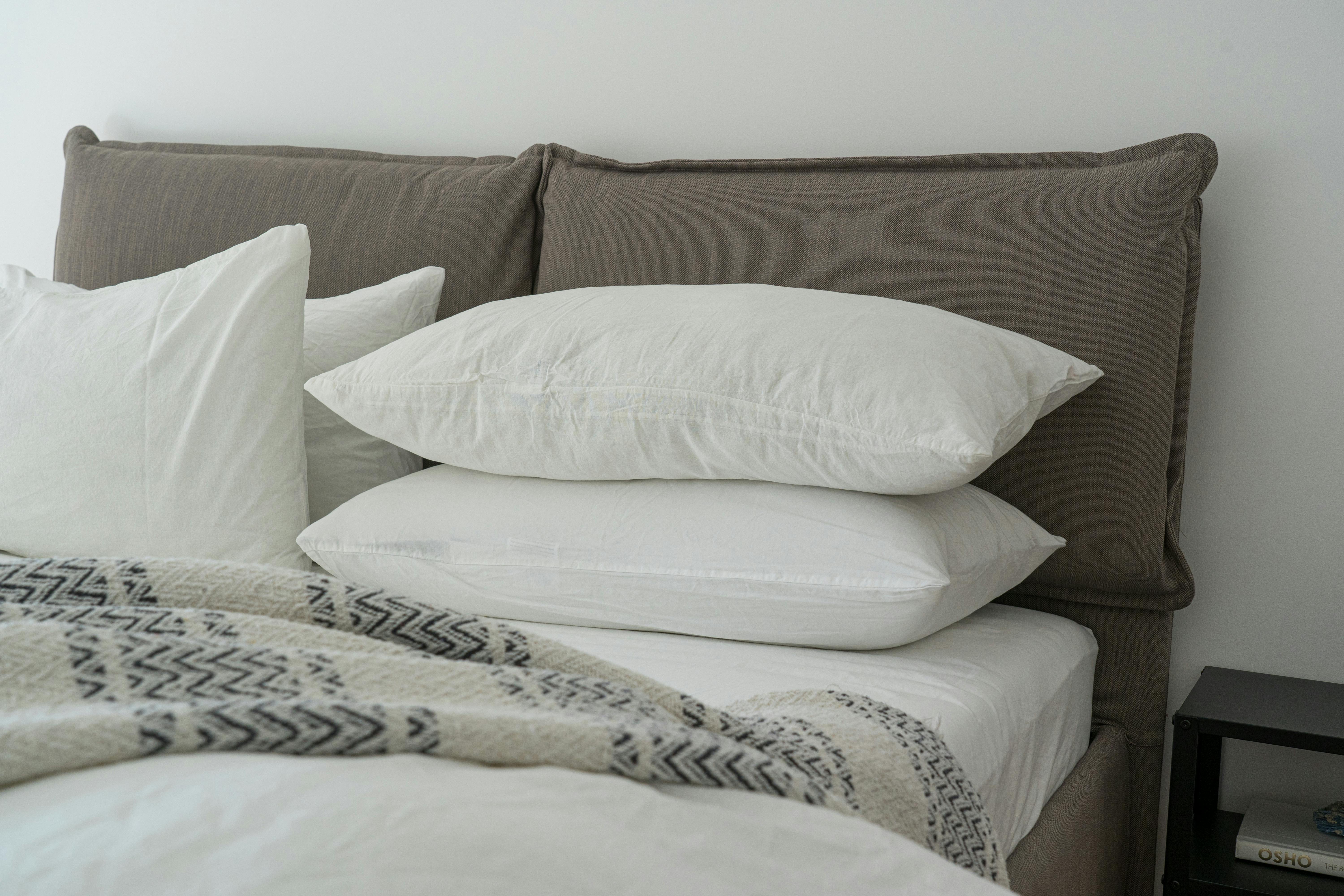 White Decorative Bedroom Pillows
