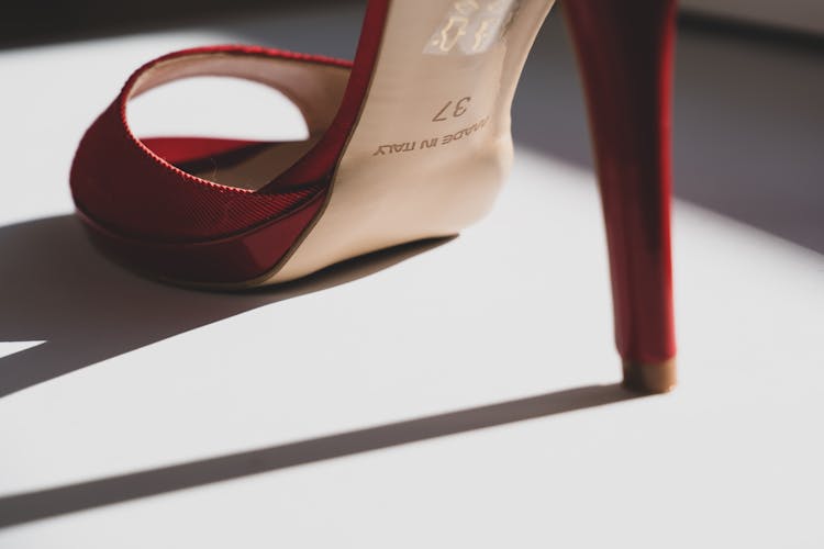 A Photo Of A Red High Heels