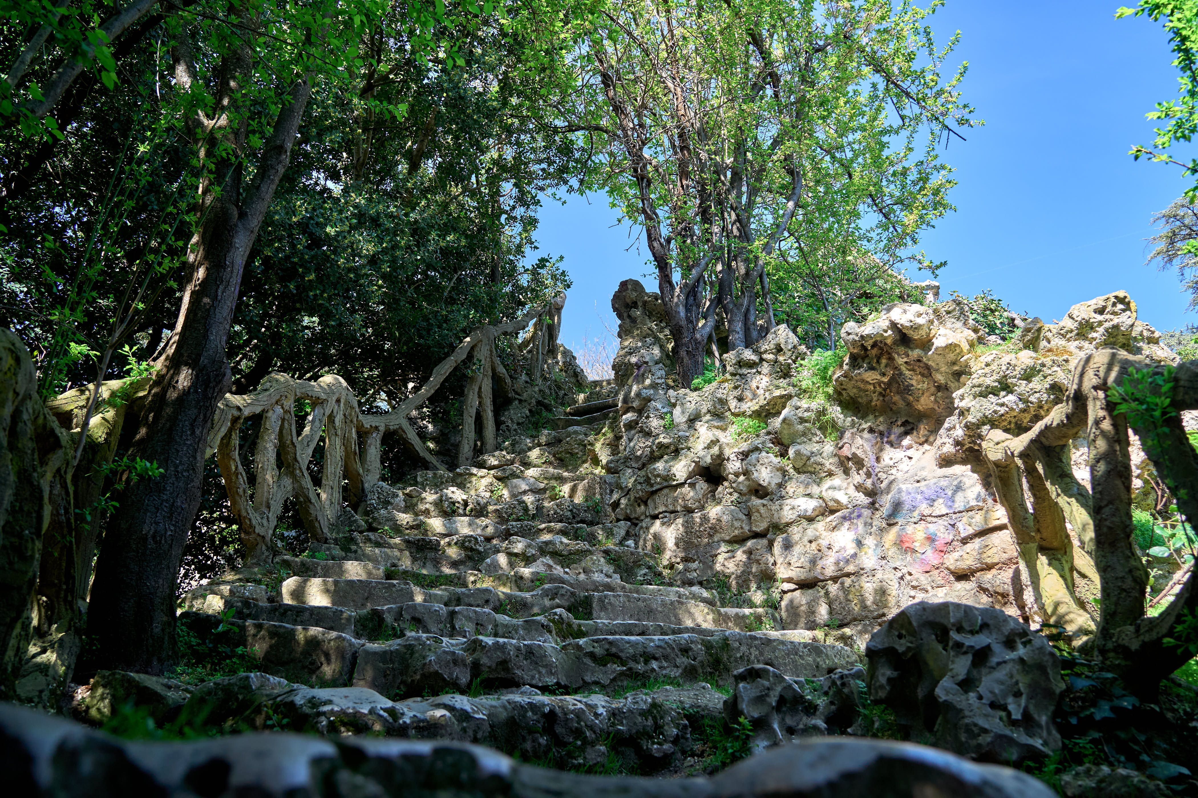 Elaborate fountains and terraced gardens of Villa d'Este in Tivoli