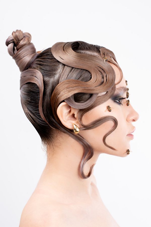 Braided headband with hair down