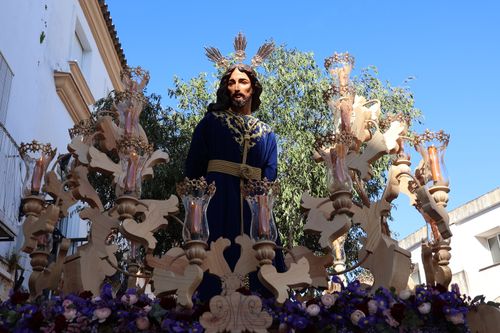 Free Statue of Jesus in Semana Santa procession in El Puerto de Santa María, Spain. Stock Photo