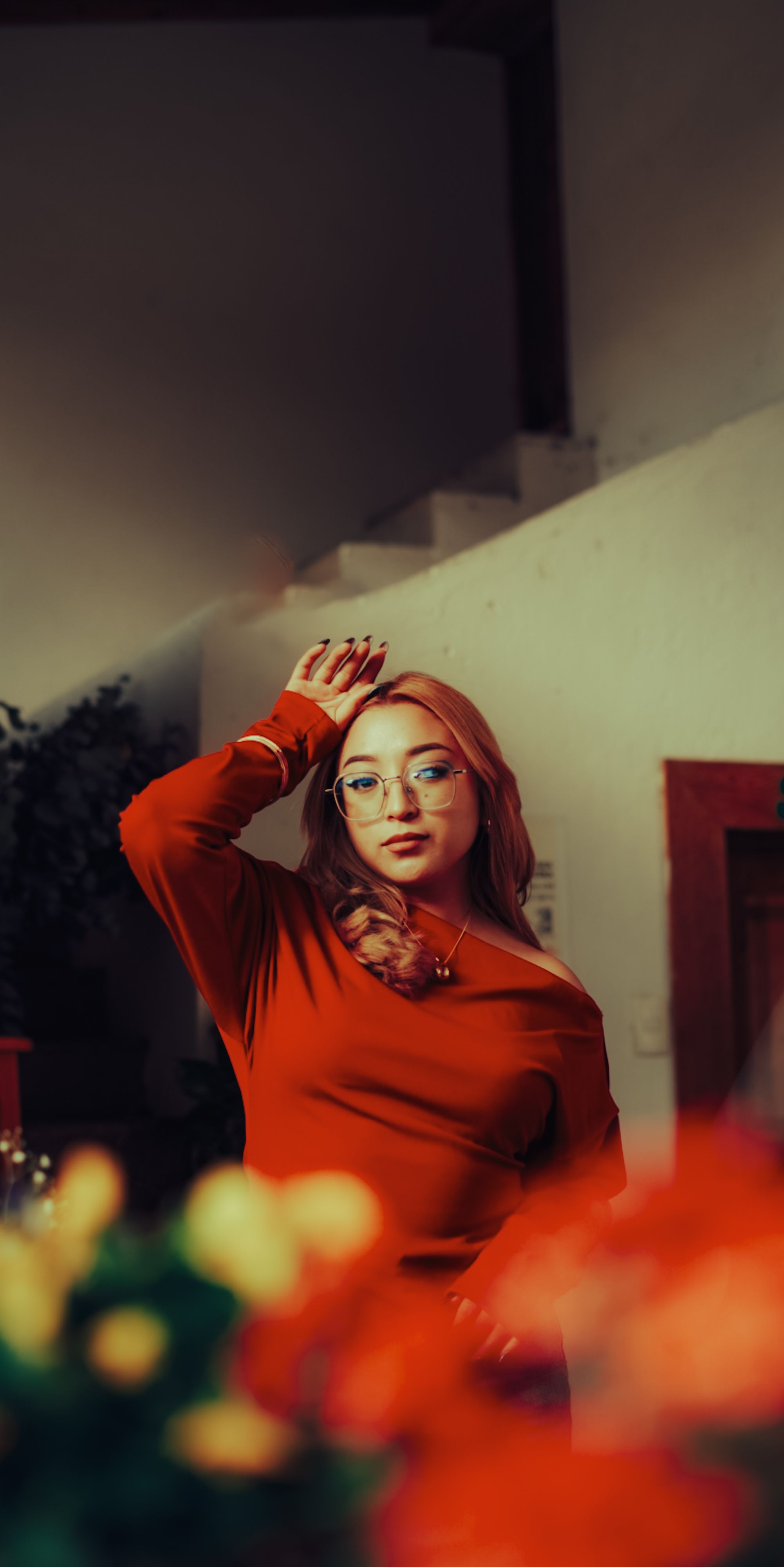 Elegant Portrait of Woman in Red Dress Indoors · Free Stock Photo
